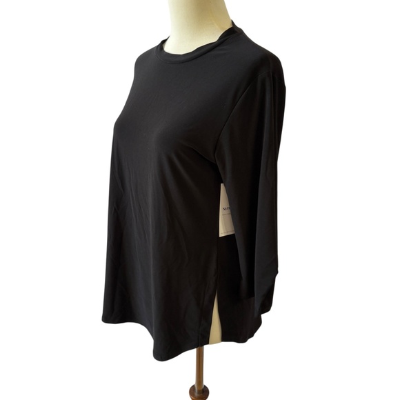 SYMPLI CREW LANTERN TOP STRETCH JERSEY 3/4 SLEEVES CASUAL WORK MINIMALIST NWT 6 - Picture 4 of 12